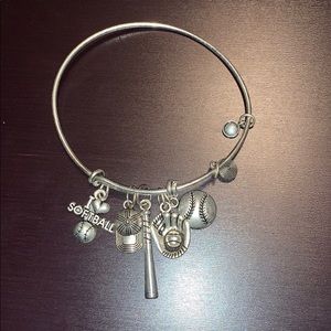 Softball themed charm bracelet